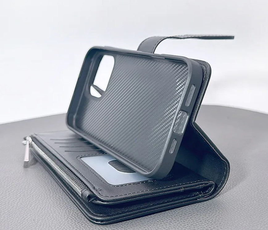 iPhone 16 Plus 6.7 Maxguard Detachable Zipper Wallet magnet Phone Case (Magsafe)