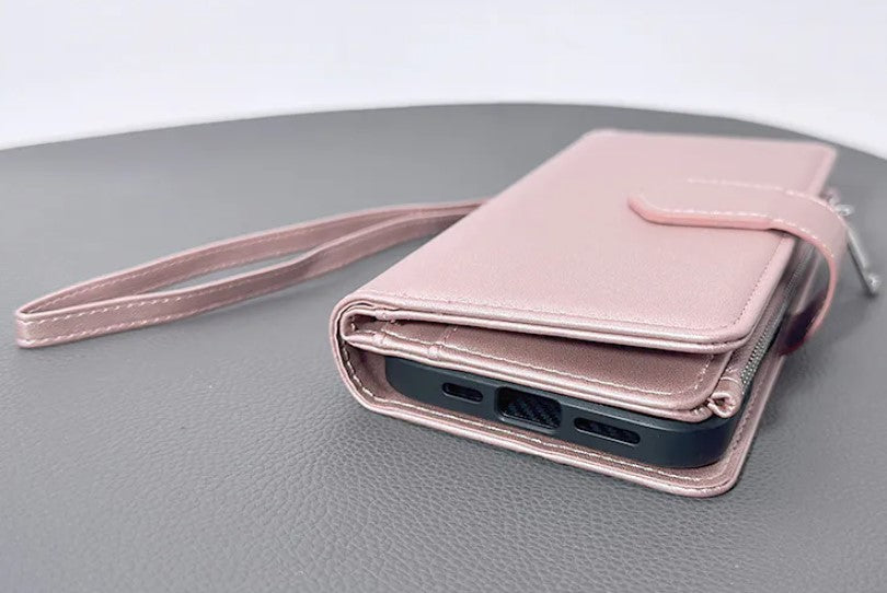 iPhone 16 Plus 6.7 Maxguard Detachable Zipper Wallet magnet Phone Case (Magsafe)