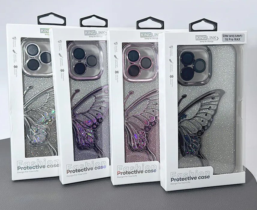 iPhone 16 Plus 6.7 Kinglink Glitter Sandy Butterfly case
