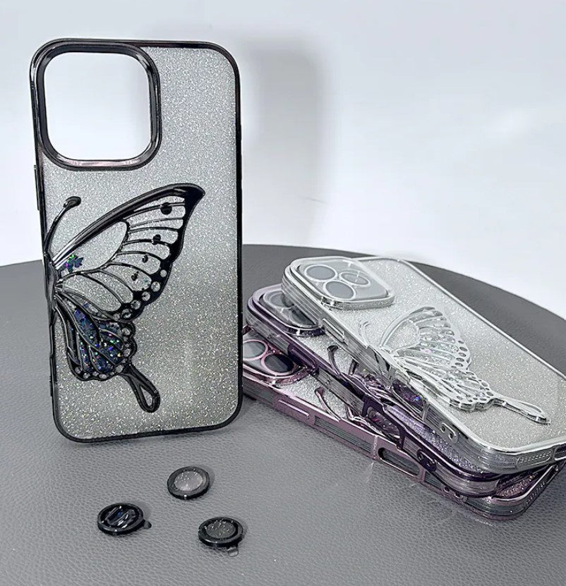 iPhone 16 Plus 6.7 Kinglink Glitter Sandy Butterfly case
