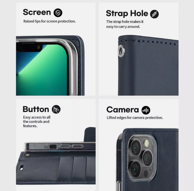 iPhone 16 Pro Goospery Bluemoon Wallet Case