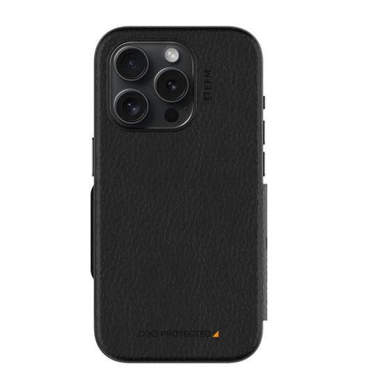 iPhone 15 Pro Max EFM Monaco Wallet Case Armour with D3O 5G Signal Plus Technology  (Black/Space Grey)