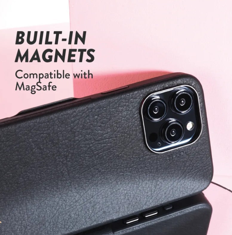 iPhone 15 Pro Max EFM Monaco Wallet Case Armour with D3O 5G Signal Plus Technology  (Black/Space Grey)